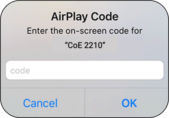 Image of Apple TV AirPlay Code