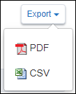 screenshot of export options