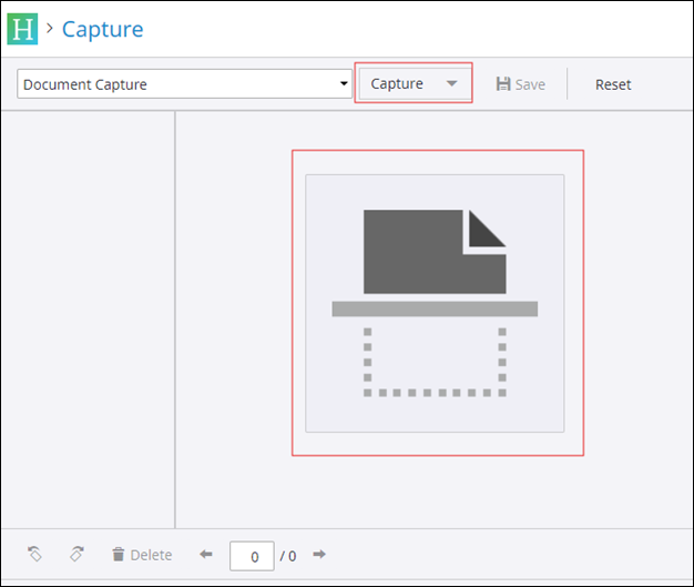 SCREENSHOT showing the drop down and document button options