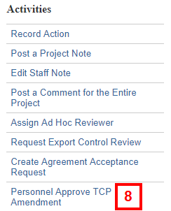 Activities menu on UFA Workspace step 8