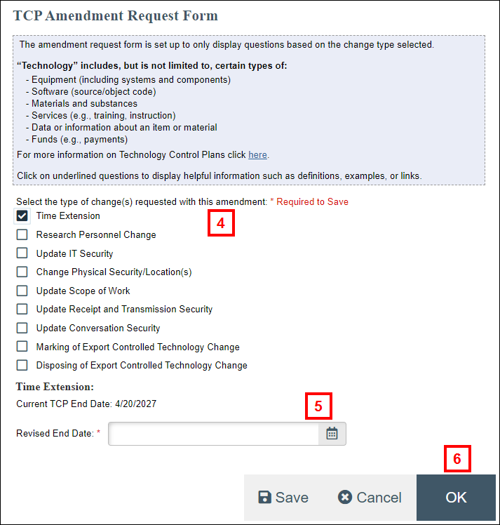 TCP Amendment Request Form