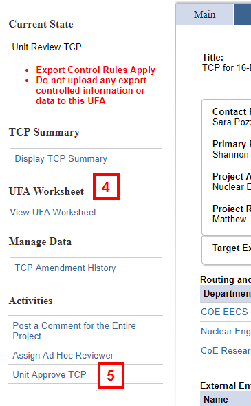 UFA workspace steps 4-5