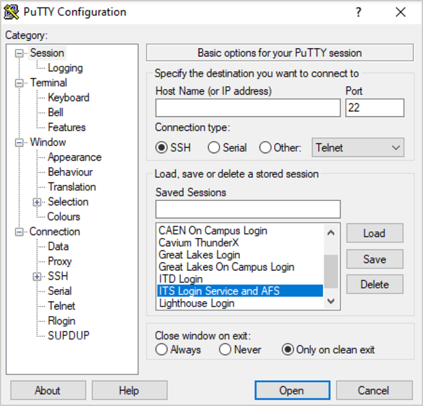 putty search for text in files