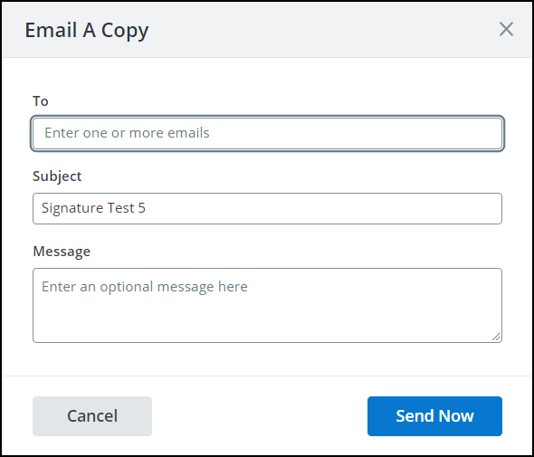 screenshot of the email a copy dialog box
