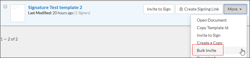 bulk invite screenshot
