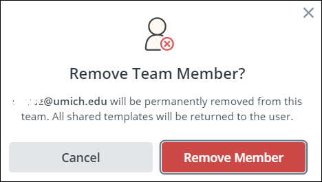screenshot of remove team member box
