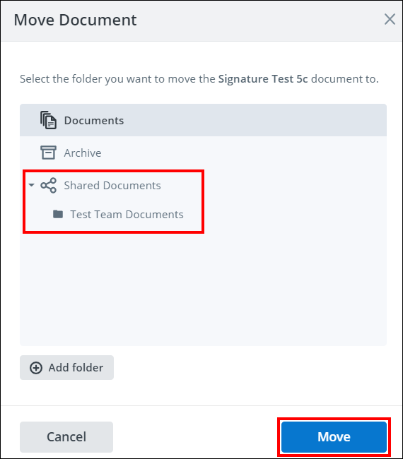 screenshot showing the move document window