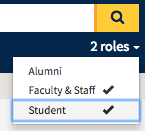 Roles filter with options to select multiple roles