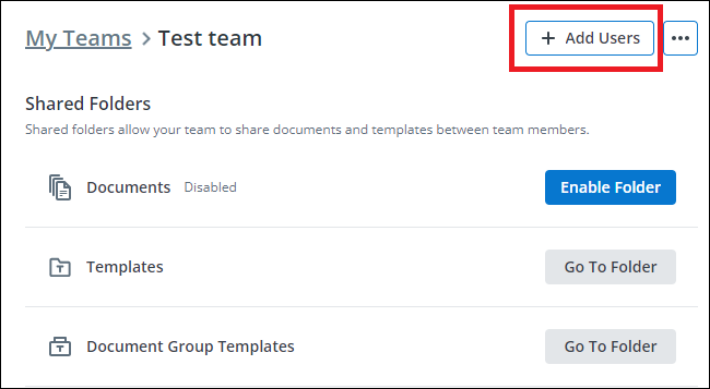 screenshot of adding users from my teams page