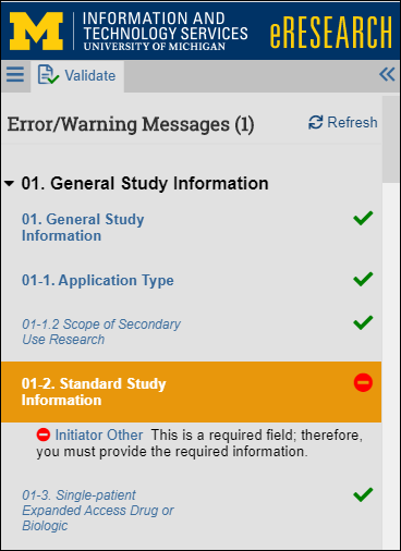 Error/Warning Messages
