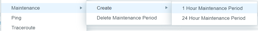 Zabbix Create Maintenance menu options