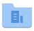 Blue folder with building icon