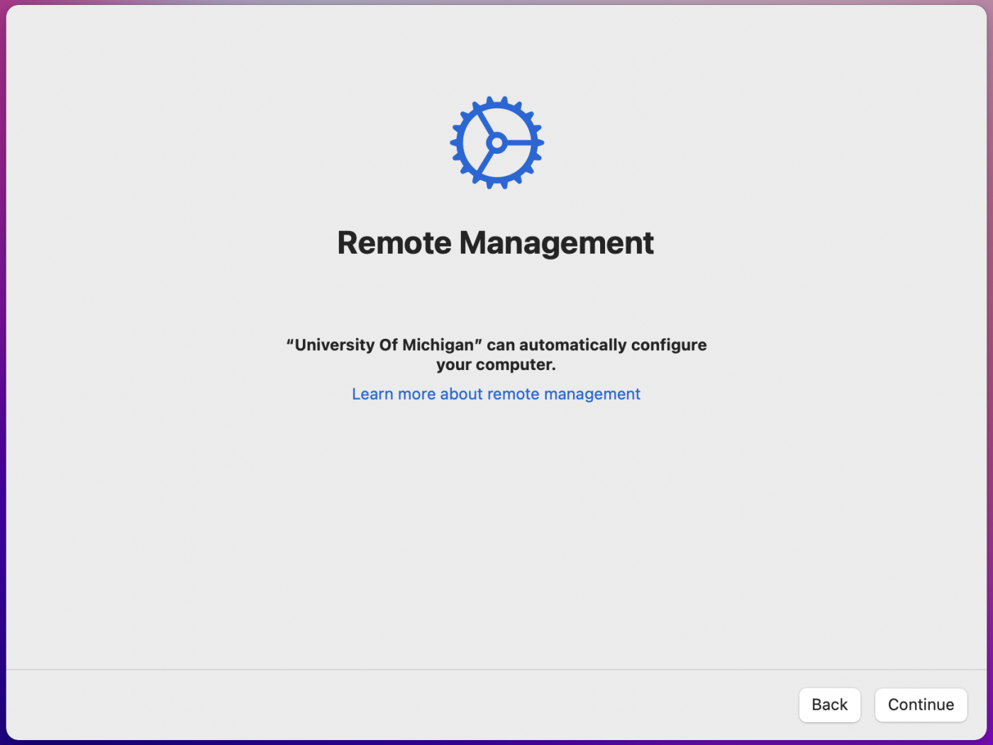 remote management screen