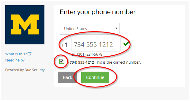 Enter your phone number page